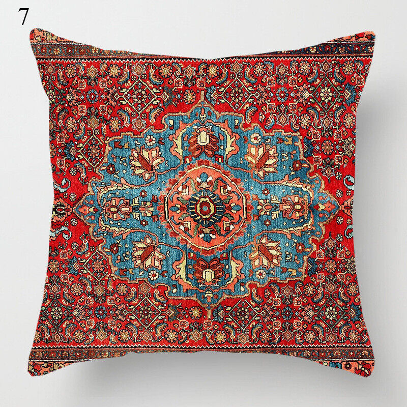 Ethnic Boho Mandala Print Linen Throw Pillow Case Sofa Cushion Cover Home Decor！