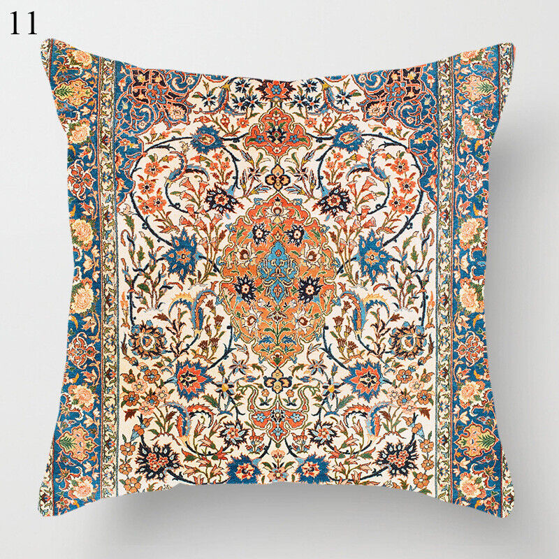 Ethnic Boho Mandala Print Linen Throw Pillow Case Sofa Cushion Cover Home Decor！