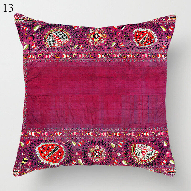 Ethnic Boho Mandala Print Linen Throw Pillow Case Sofa Cushion Cover Home Decor！