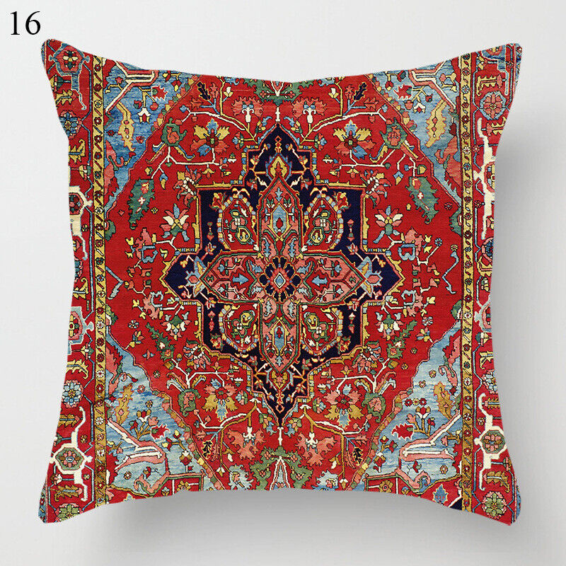 Ethnic Boho Mandala Print Linen Throw Pillow Case Sofa Cushion Cover Home Decor！