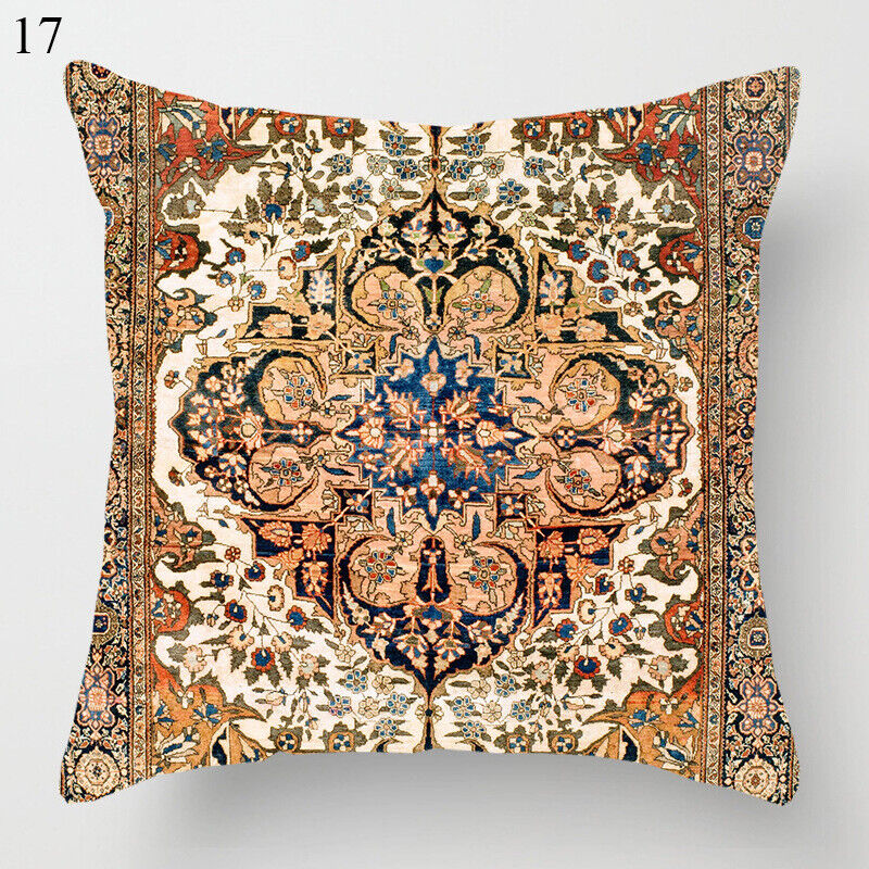 Ethnic Boho Mandala Print Linen Throw Pillow Case Sofa Cushion Cover Home Decor！