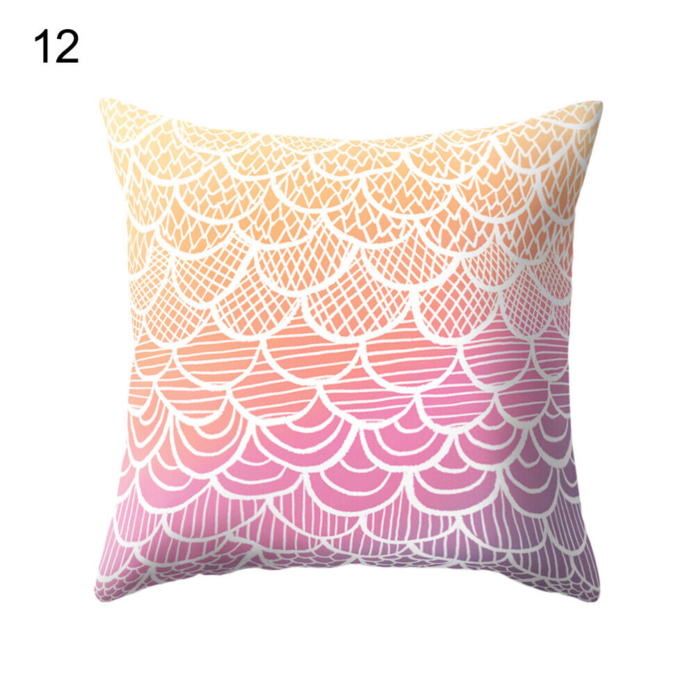 18'' MERMAID-FISH SCALE THROW PILLOW SOFA CUSHION COVER HOME DECOR