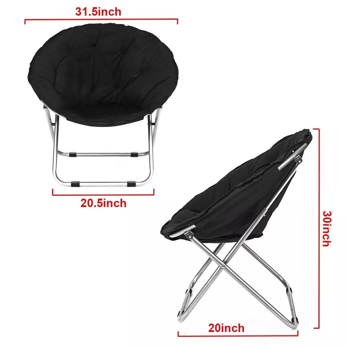 FOLDING CAMPING CHAIR PADDED MOON CHAIR GARDEN OUTDOOR FESTIVAL ROUND CAMPING UK