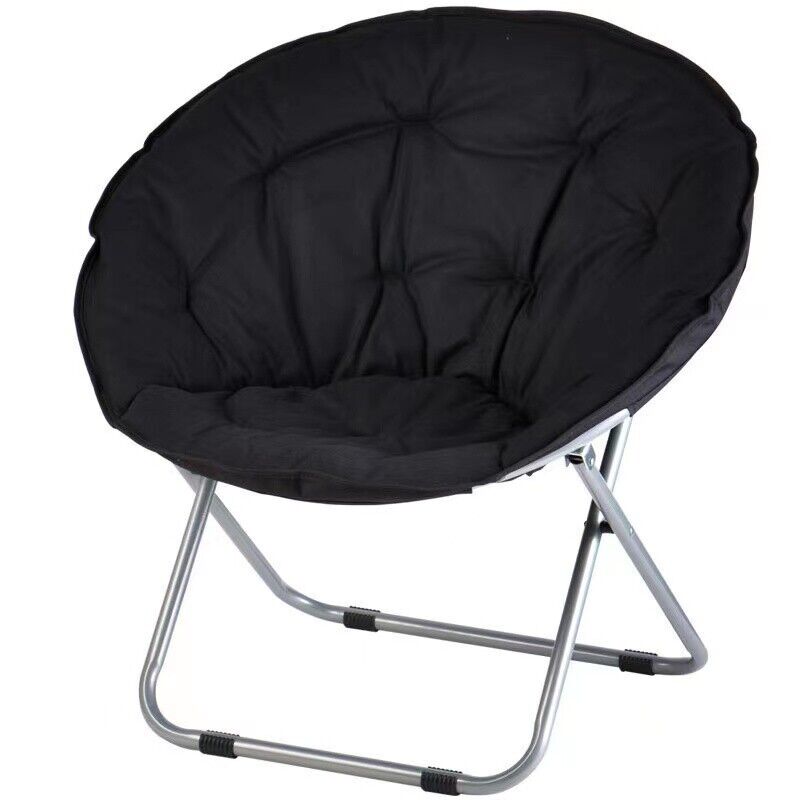 FOLDING CAMPING CHAIR PADDED MOON CHAIR GARDEN OUTDOOR FESTIVAL ROUND CAMPING UK