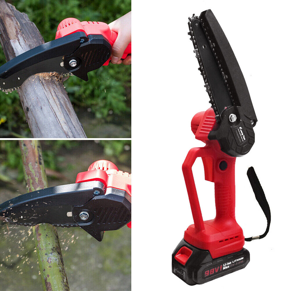 Cordless 6-inch Rechargeable Chainsaw - Ideal for Tree Trimming and Wood Cutting