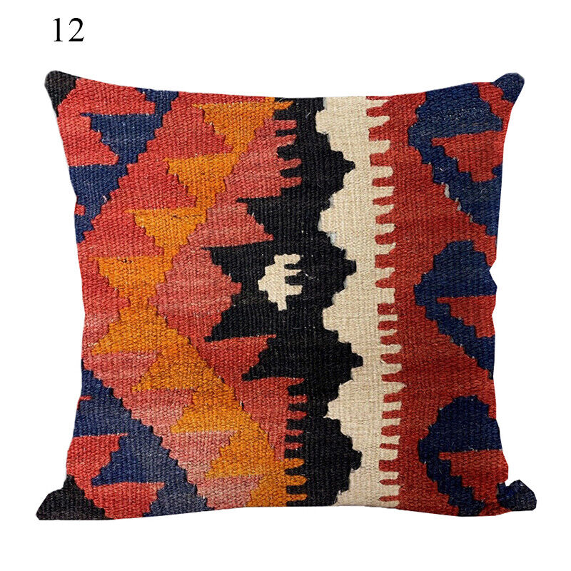 Ethnic Boho Mandala Print Linen Throw Pillow Case Sofa Cushion Cover Home Decor！