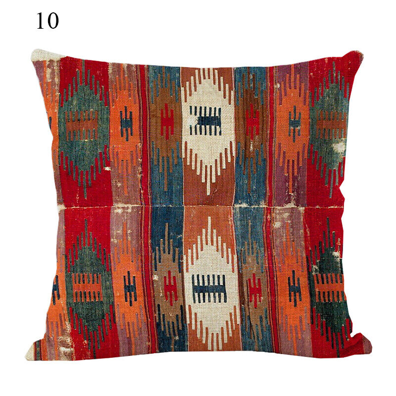 Ethnic Boho Mandala Print Linen Throw Pillow Case Sofa Cushion Cover Home Decor！