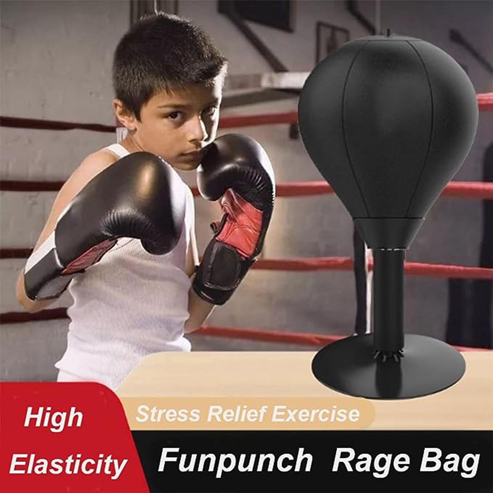 Desktop Punching Bag - For Adults & Kids Easy Setup