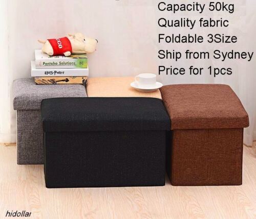 FIBER FOOT STORAGE STOOL OTTOMAN ORGANISER TOY BOX SOFA BENCH CUBE CHA