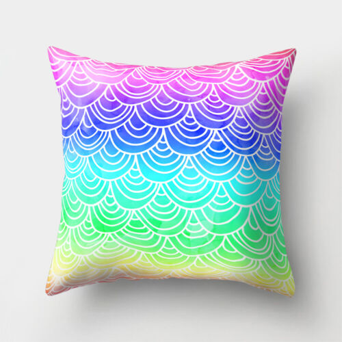 18'' MERMAID-FISH SCALE THROW PILLOW SOFA CUSHION COVER HOME DECOR