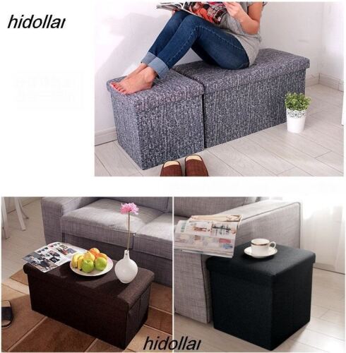 FIBER FOOT STORAGE STOOL OTTOMAN ORGANISER TOY BOX SOFA BENCH CUBE CHANGE SHOE