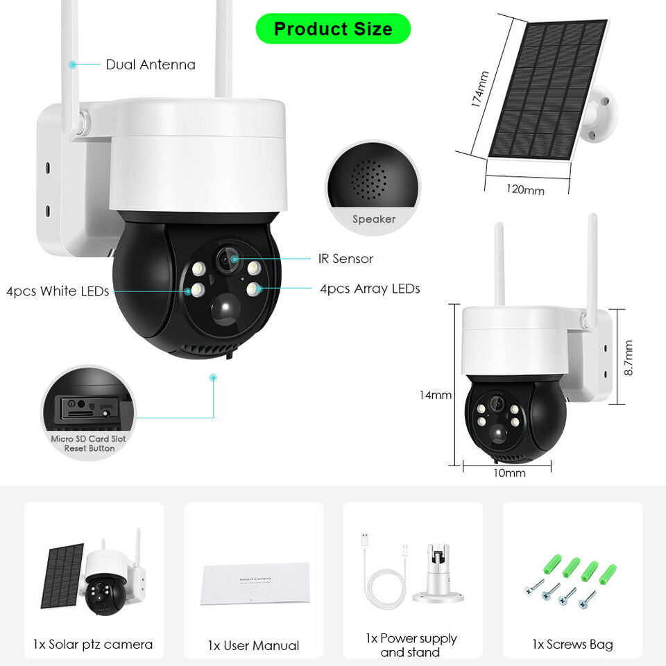 CCTV Solar Waterproof WiFi Camera with night vision