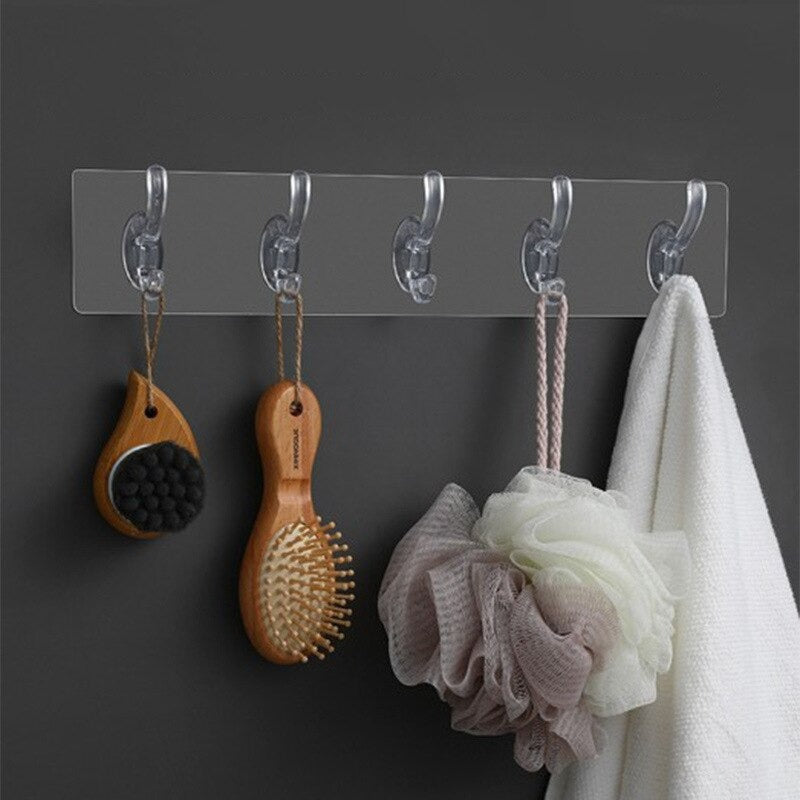 Transparent Wall-mounted 6 Hook