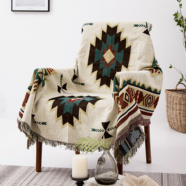 Geometric Aztec Throw Blanket