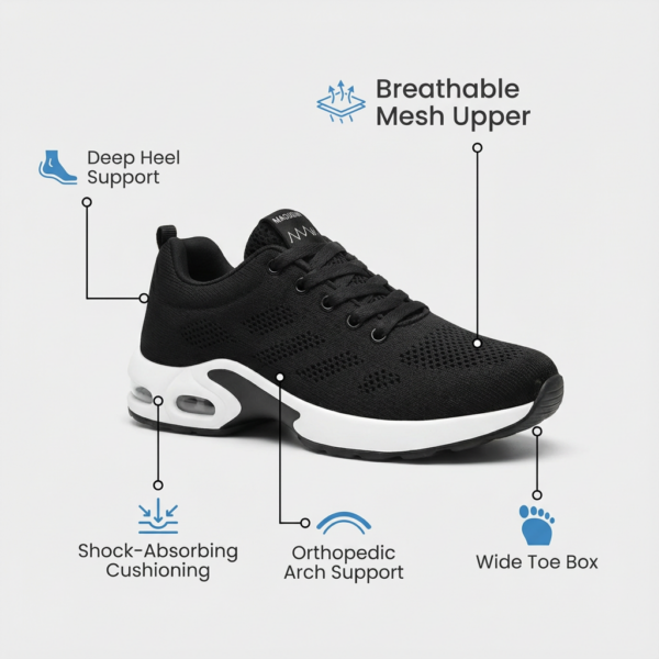 Orthora™ Pro – 12-Hour Shift Shoes for All-Day Foot, Knee & Back Pain Relief (BOGO)