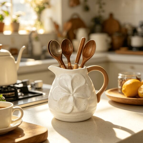 Daisy Embossed Resin Organiser Pot