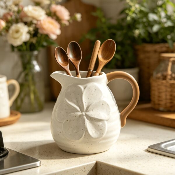 Daisy Embossed Resin Organiser Pot
