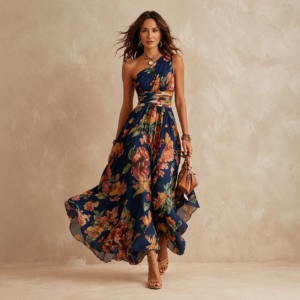Celeste | One-Shoulder Floral Maxi