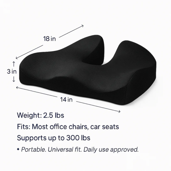 Orthopedic Comfort Cushion for Tailbone & Posture Support