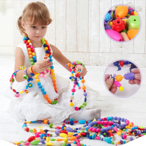 DIY JEWELRY BEAD KIT FOR KIDS | 485PCS ASSORTED SHAPES AND COLOURS