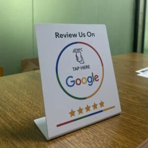 NFC Google Review Display – Programmable 13.56MHz Table Stand for Easy Review Collection