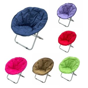 FOLDING CAMPING CHAIR PADDED MOON CHAIR GARDEN OUTDOOR FESTIVAL ROUND CAMPING UK