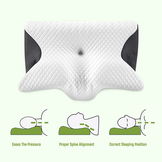Side and back sleeping positions on the pillow
